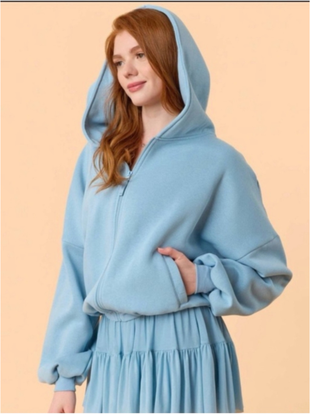 Blogilates Women's Tops Blogilates Marshmallow Full Zip Hooded